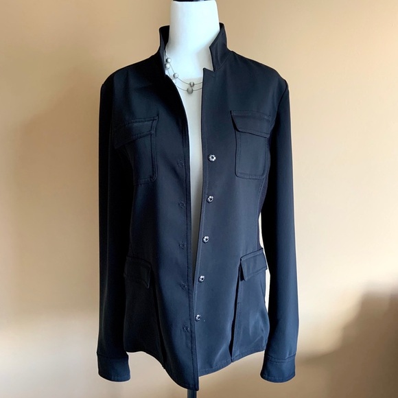 Tahari mixed fabric black jacket - Picture 3 of 10